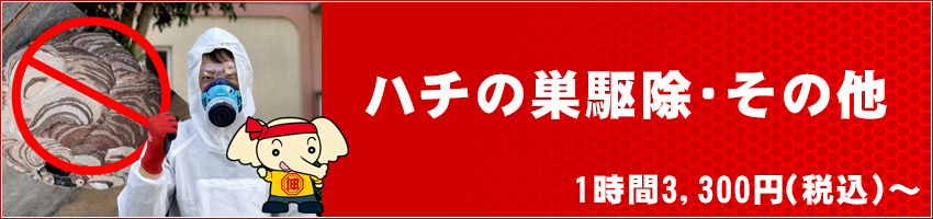 ハチの巣駆除・その他　1時間3,300円（税込～）